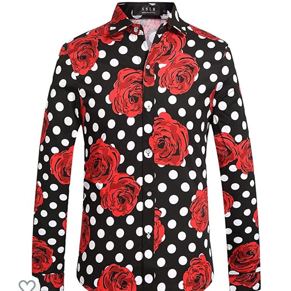 Men’s Vintage Casual Floral Shirt